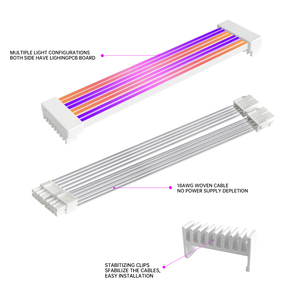 Selección de múltiples especificaciones 2 * 8pin rgb argb psu extended Line <span class=keywords><strong>GPU</strong></span> computadora RGB LED LIGHT extended Power Line - Product Image 3