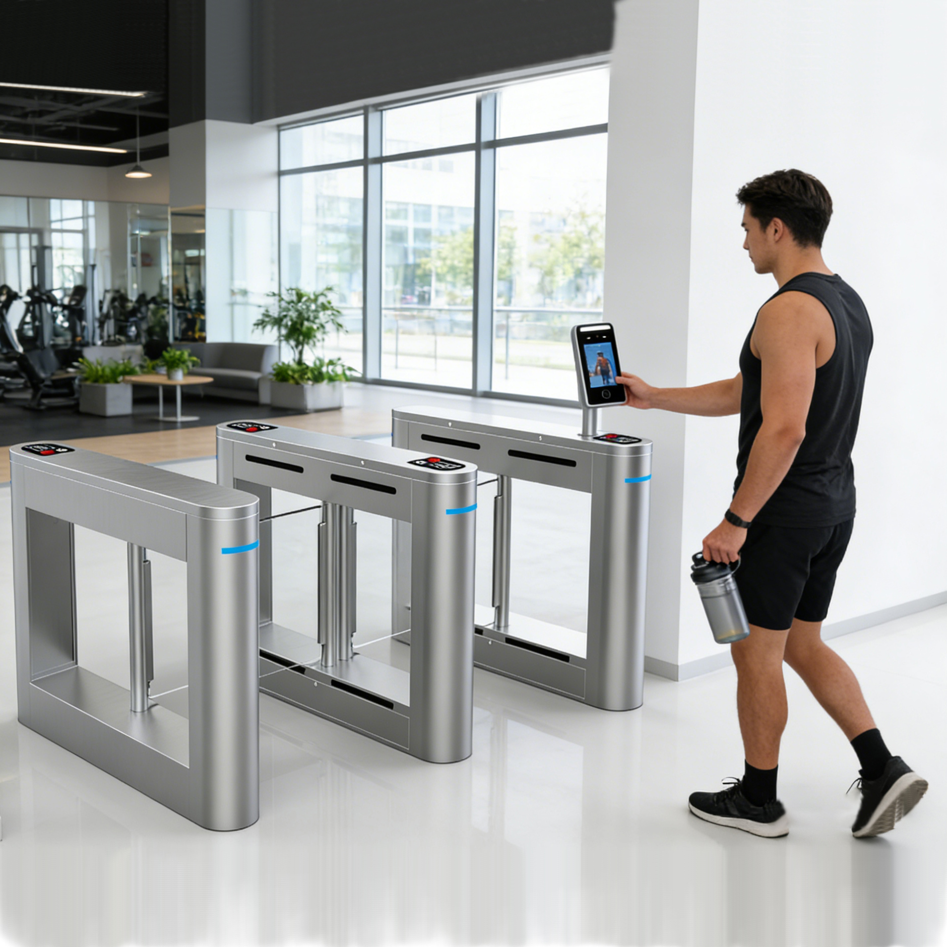 Intelligent Swing Barrier Turnstile Access Control Turnstile Gate For Gyms With Stainless Steel IP66 Protection