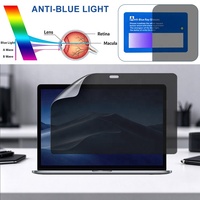 22.5 °   Filter Privasi Anti Mata-mata Perekat Penuh Anti Cahaya Biru Anti Gores Pelindung Layar untuk Macbook Pro TouchBar 15.4" A1707