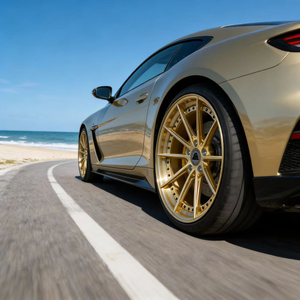 Rueda forjada de 2 piezas SenYao 6061-T6, radios en oro cepillado, borde en oro cepillado, ET35, personalizada para <span class=keywords><strong>Aston</strong></span> <span class=keywords><strong>Martin</strong></span> Vantage - Product Image 5