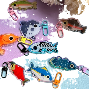 Anime phong cách khắc nhựa Keychains-Số lượng lớn giá rẻ Tính năng hình chữ nhật vòng tròn trái tim thiết kế Acrylic <span class=keywords><strong>Keyring</strong></span> - Product Image 2