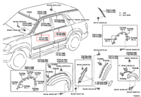 Nouvelles bandes d'étanchéité de garniture de ceinture de joint de fenêtre de voiture pour Toyota Sequoia 2001-2007 #75720-0C010 75710-0C010