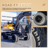 Excavatrice sur roues hydraulique KW-75WC 6850 kg à grande vitesse (30 km/h) pour l'excavation de canalisations urbaines et la réparation routière – Meilleures ventes