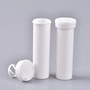 White long effervescent tablet tube with desiccant stopper for vitamin pills packaging candy packaging PP tubular