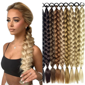 Cabello Sintético Jumbo para <span class=keywords><strong>Trenzas</strong></span> al por Mayor, 24 Pulgadas, <span class=keywords><strong>Trenzas</strong></span> Africanas de Ganchillo, Cola de Caballo Larga Trenzada Ombre - Product Image 1