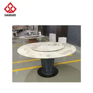 Smart Furniture Plug Rotation Marble Natural Stone Luxury Stone Cave Stone Dining Table For Hotel