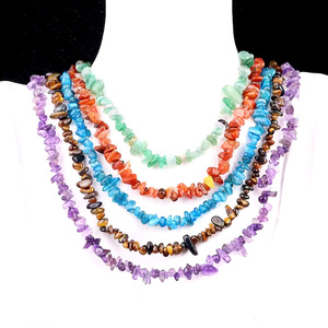 Collier en quartz rose irrégulier, pierres roulées de guérison en cristal, éclats d'améthyste pour cadeaux DIY – Ventes Flash - Product Image 1