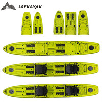 LSF 12ft simple assis sur la pêche kajak canoë/kayak, bateau de pêche kayak avec roues cadre chaise grande trappe stable eau de mer