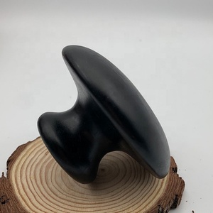 Customize Natural Large Size Black Bian Stone Mushroom Stone Jade Gua Sha Scraping Tool Big Jade Gua Sha for Body - Product Image 4