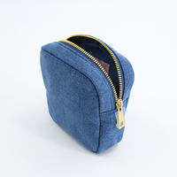 BSCI usine de haute qualité à la mode Denim Mini trousses de maquillage, classique Denim Mini pochette