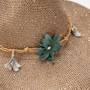 Chapeau de <span class=keywords><strong>cowboy</strong></span> pliable décontracté pour <span class=keywords><strong>femme</strong></span>, printemps et automne, à large bord, tendance, pour la plage et les voyages, avec accessoires. - Product Image 4
