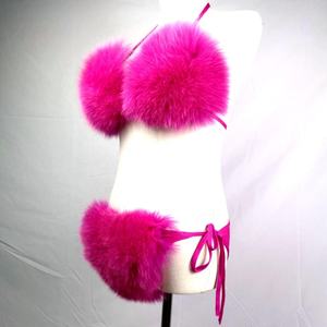 ชุดชั้นในบิกินี่สไตล์ฮิปสเตอร์สำหรับผู้หญิง  ชุดชั้นในบราขนสุนัขจิ้งจอกสำหรับผู้หญิง - Product Image 6