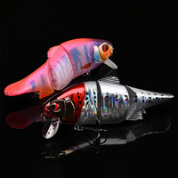 Leurre Artificiel Multi-Sections Luya 70mm/10.2g en Acier Inoxydable avec Hameçons pour Pêche en Mer et Fournitures de Pêche en Plein Air