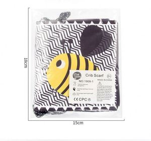 Jouets sensoriels pour bébés en tissu froissé doux, activités d'éveil, noir et blanc, contraste élevé, pour le temps sur le ventre - Product Image 6
