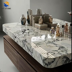 우아한 대리석 욕실 세면대 수납장, 모던 디자인, 내구성 및 청소 용이, 주택 개조용 - Product Image 2