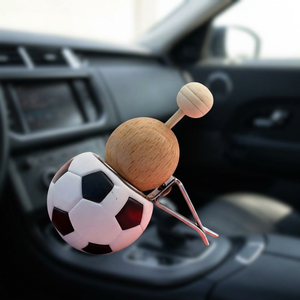 Football-Shaped <b>Empty</b> Car Air Freshener <b>Bottle</b> With Wooden Stopper And Clip For Air Vent - Product Image 4
