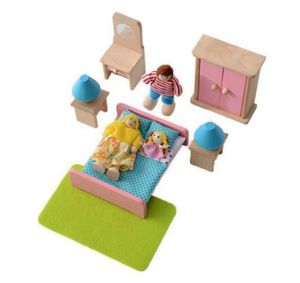 Giocattolo Familiare per Bambini, Mini Bagno, Casa delle Bambole in Legno con Mobili in Miniatura, Soggiorno per Bambine - Product Image 4