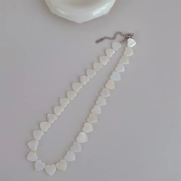 Collar de Perlas Naturales a la Moda para Mujer, Estilo Bohemio, Cadena Clásica con Forma de Corazón, Joyería de Playa, Regalo