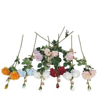 Nouvelle fleur artificielle de simulation de rose, bouquet en soie haut de gamme, décoration florale douce pour mariage et extérieur