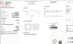 Diamante suelto de corte esmeralda cuadrado de 1,78 quilates cultivado en laboratorio Diseño único de corte esmeralda cuadrado - Product Image 2