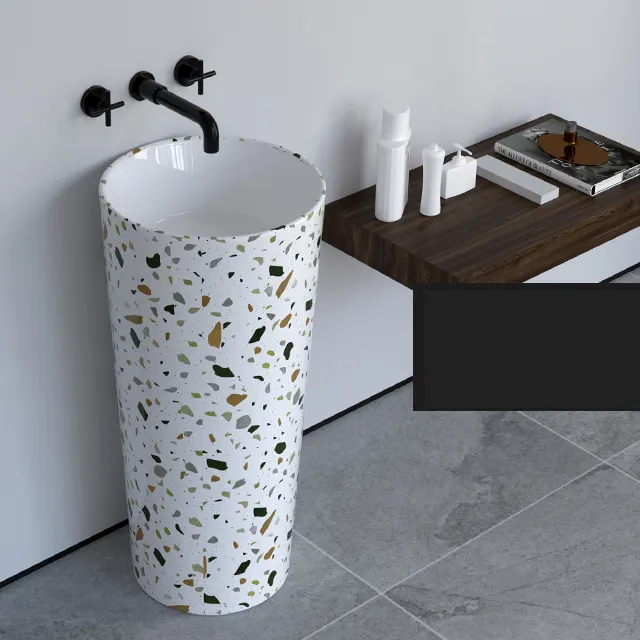 Weiße feste Waschbecken OEM nicht poröses Mosaik Sockel-Waschbecken Keramik-Handwaschbecken Waschbecken