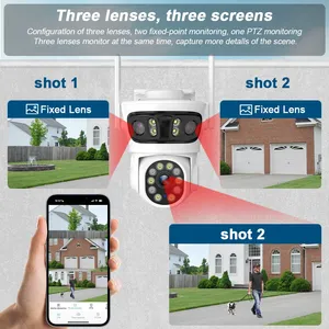 <span class=keywords><strong>Camera</strong></span> an ninh IP ngoài trời Tuya ba ống kính PTZ WiFi Full HD ba màn hình, tự động theo dõi AI, không dây, giám sát video <span class=keywords><strong>CCTV</strong></span> - Product Image 4