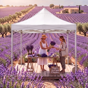 Tenda Pop-Up Pieghevole Commerciale in Lega di Alluminio Premium 10x10 per Esterni, in Tessuto Oxford, Antivento, Mobile, per Fiere e Uso Resort - Product Image 4