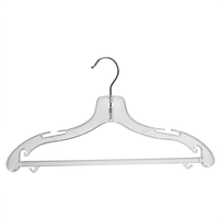 Cintre transparent en plastique de 43 cm avec barre transversale pour pantalons et jupes, gain de place, idéal pour placard et présentation en magasin