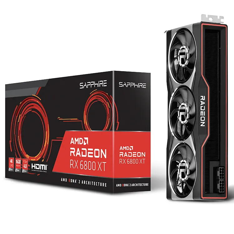 ไพลิน AMD Radeon RX 6800 XT การ์ดจอ16GB สำหรับเล่นเกมที่มีสถาปัตยกรรม256-Bit GDDR6 AMD RDNA 2