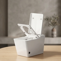 WC intelligent chauffant électrique en forme d'œuf avec télécommande, séchage à air chaud, antibactérien, à poser au sol, siphon en S pour salle de bain