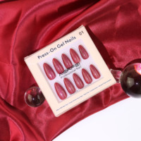 AIERFEI 2024 nouveauté Tik Tok oeil de chat presse sur ongles amande faux ongles conseils OEM marque privée