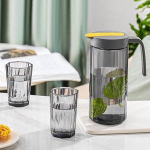 Jarra de <span class=keywords><strong>Agua</strong></span>/Jugo Redonda de Vidrio de 32 oz/1 Litro al por Mayor de Fábrica con 4 Vasos, Diseño Minimalista con Tapa y Asa para Regalos Empresariales - Product Image 3