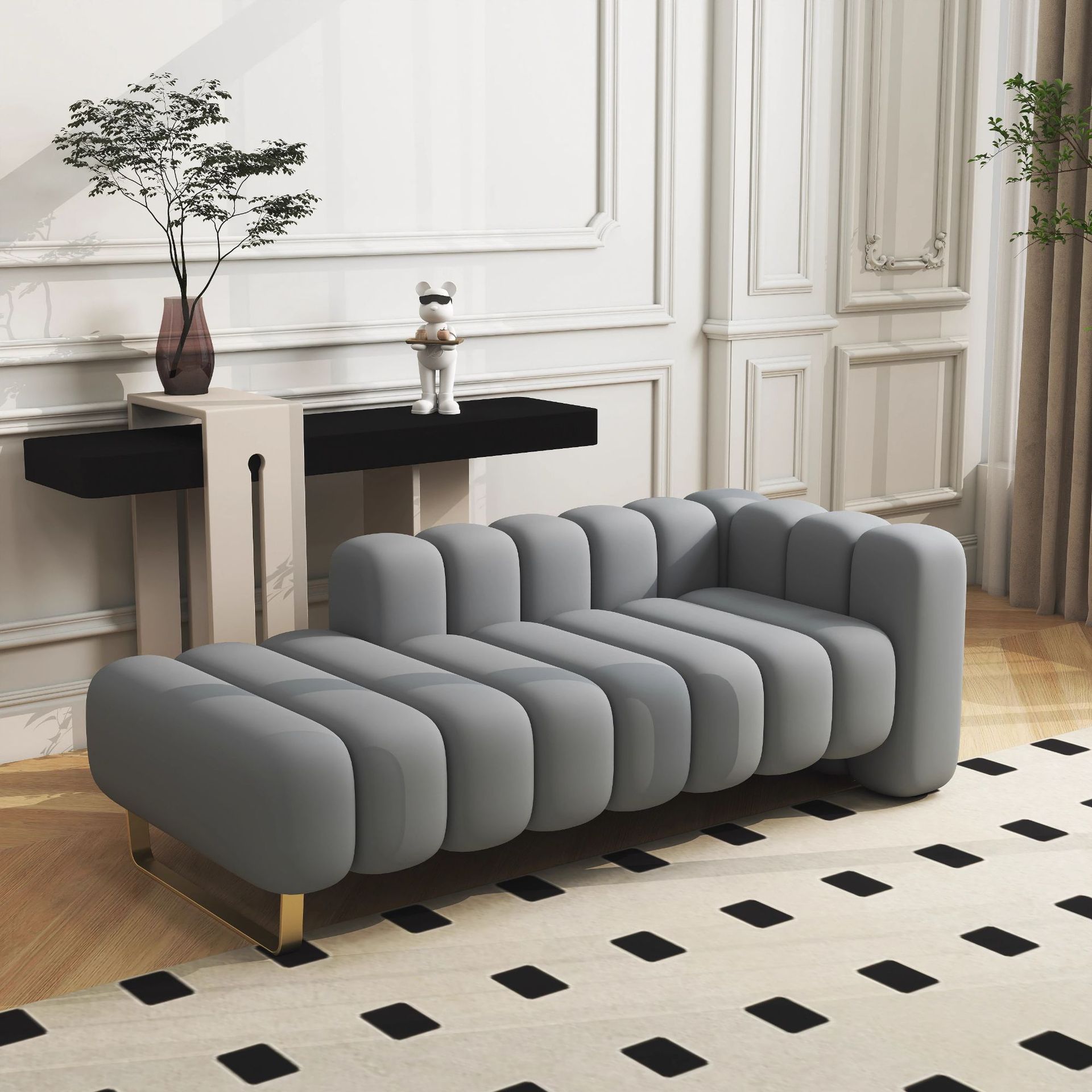 Velours gris clair