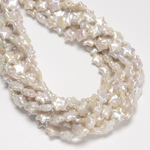 Оптовая продажа 11-12 мм натуральный белый пресноводный жемчуг в форме звезды бусины для изготовления ювелирных изделий - Product Image 2