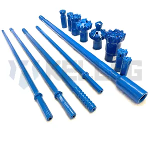 Top Hammer Rock Drill Bits R25 / R28 / R32 Tungsten Carbide Thread Button Bit Taper Drill Bits