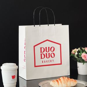 Sacs en papier kraft personnalisés avec poignées, écologiques, imprimés, pour la livraison et la vente à emporter, pour les boulangeries et les services de restauration - Product Image 6