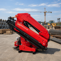 Grue articulée montée sur camion, 10 tonnes, 6 sections, grue de chargement hydraulique pour la construction