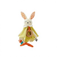 Couverture de confort pour bébé OEM Lapin, jouet à hochet en peluche multifonctionnel doux pour la bouche, jouet d'éveil à griffer avec papier froissé