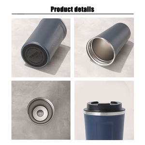 380/510ml gıda sınıfı çift duvar paslanmaz çelik kahve fincanı çift duvar vakumlu termal bardak kahve kapaklı kupalar seyahat ofis için - Product Image 4