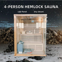 Sauna Listrik Hemlock Modern Langsung dari Pabrik, Uap Kering, 2-4 Orang, Villa Sauna Spa, Ruang Sauna Relaksasi