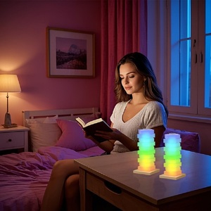 Lampe de bureau RGB avec fonction de changement de couleur sans fil, lampe de table tactile pour chevet, veilleuse à dégradé, décoration d'ambiance pour la maison - Product Image 4