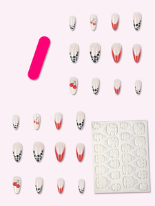 <span class=keywords><strong>Uñas</strong></span> Postizas Acrílicas con Diseño de <span class=keywords><strong>Leopardo</strong></span> Estilo Francés en Forma de Almendra, Juego de 24 Piezas para Niñas, <span class=keywords><strong>Uñas</strong></span> de Presión - Product Image 3