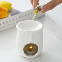 Brûleur d'huiles essentielles et de cire aromatique en céramique blanche écologique de style nordique, support de bougie décoratif