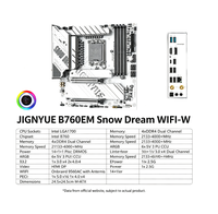 Carte mère JGINYUE B760EM Snow Dream WIFI-W blanche, LGA1700, DDR4 4000 MHz, 14+1+1 Phase DrMOS, 3x M.2 NVMe PCIe 5.0 WiFi, M-ATX PC