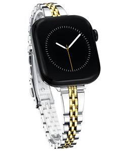 Elegante Correa de Acero Inoxidable para Reloj <span class=keywords><strong>Apple</strong></span> <span class=keywords><strong>Watch</strong></span> 38 40 41 42 44 45 46 para Mujer, Pulseras para <span class=keywords><strong>Apple</strong></span> <span class=keywords><strong>Watch</strong></span> 11-1, ODM OEM - Product Image 1