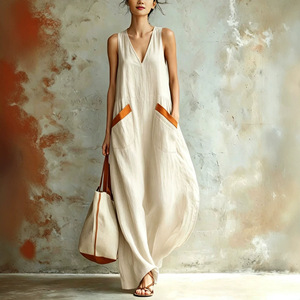 Site de Vêtements pour Femmes Indépendant pour le Commerce Électronique Transfrontalier Europe-Amérique ; <span class=keywords><strong>Style</strong></span> <span class=keywords><strong>Chic</strong></span> Tendance Col en V Bohème - Product Image 3