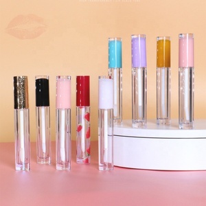 Lipgloss Tubes Wholesale Custom logo Empty Lip Gloss Tubes 4.5ml Crystal <b>pink</b> Lip Oil Tubes - Product Image 1