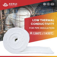1260 ℃ (2300 ℉ Selimut Serat Keramik Warna Putih Tipe Standar 10-50mm 96/128kg/M3 untuk Ketahanan Api, Insulasi Panas