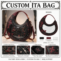 Sac à dos Ita Bag Goth personnalisé, design transparent, alternative à la mode traditionnelle pour l'affichage de pins