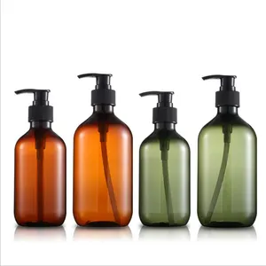 Kunden spezifische 300ml 500ml runde PET-Plastik pumpen flaschen für Body Wash Lotion Dusch gel Shampoo-Verpackung